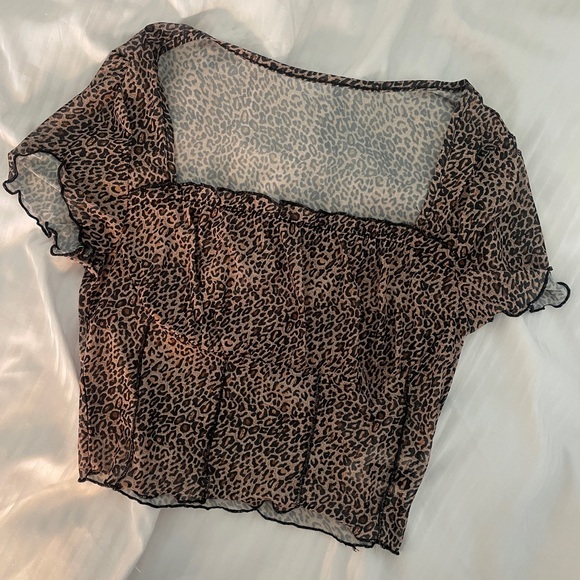 Leopard Print Crop Top - Picture 1 of 2